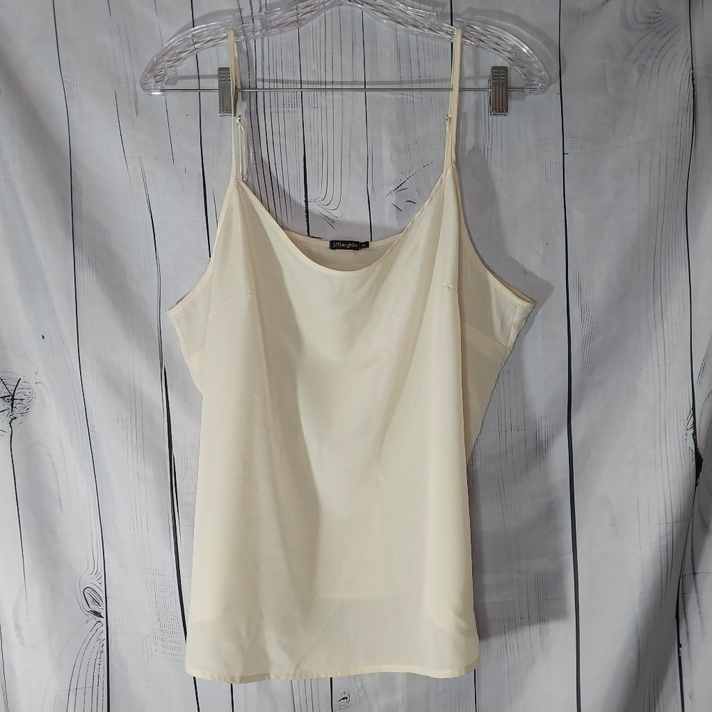 J. McLaughlin Scoop Neck Pale Yellow Lightweight Flowy Camisole Top